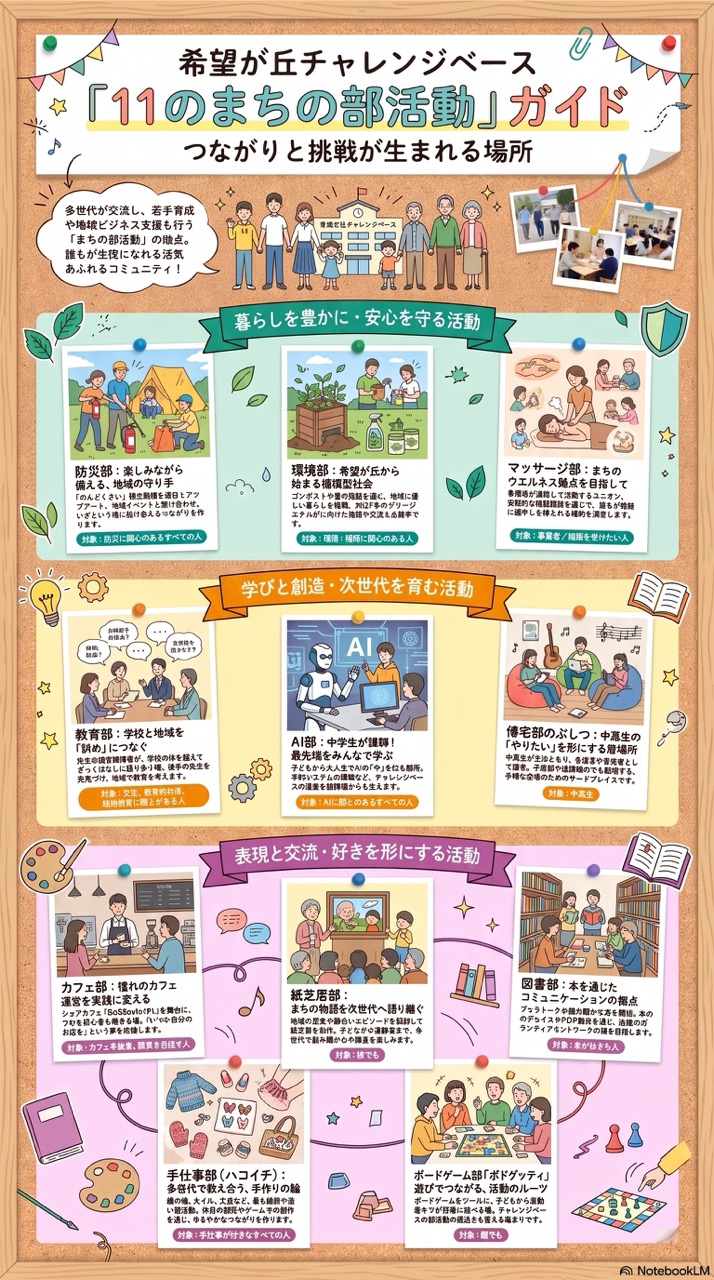 希望が丘チャレンジベース「11のまちの部活動」ガイド
